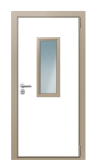 Дверь TermoWood Ral 1019 RAL 7002 1303 вид снаружи