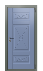 Дверь TermoWood Ral 7009 Ral 5014 1505 вид снаружи