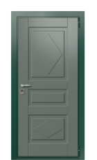 Дверь TermoWood Ral 6005 RAL 7009 1254 вид снаружи