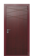 Дверь TermoWood Ral 3005 Woodline Темно-красный  2576 вид снаружи