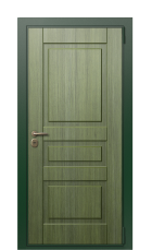 Дверь TermoWood Woodline темно-зеленое patina вид снаружи