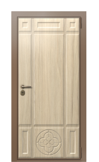 Дверь TermoWood Ral 8025 Сатиновое дерево 1226 вид снаружи