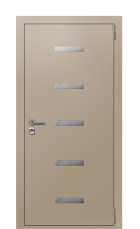 Дверь TermoPlus Ral 1019 Лён Сиена 989 вид снаружи