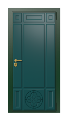 Дверь TermoWood Patina Зелёное Сукно 673 вид снаружи