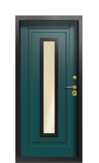 Дверь Termo Ral 9005 Зеленое сукно 1468 вид внутри