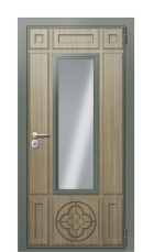 Дверь TermoWood Ral 7009 Пепельный 1206 вид снаружи