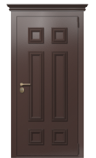 Дверь TermoPlus Ral 8025 белое дерево 493 вид снаружи