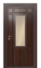 Дверь TermoWood Ral 8017 Кофейное дерево 1207 вид снаружи