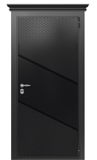 Дверь TermoWood Vesuvio Ral 9005 1493 вид снаружи