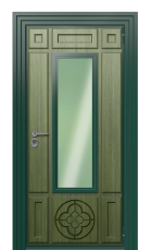 Дверь TermoWood Ral 6005 Темно-зеленое 1208 вид снаружи