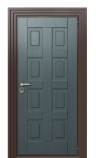 Дверь TermoWood Ral 8017 Марсианский камень 1477 вид снаружи