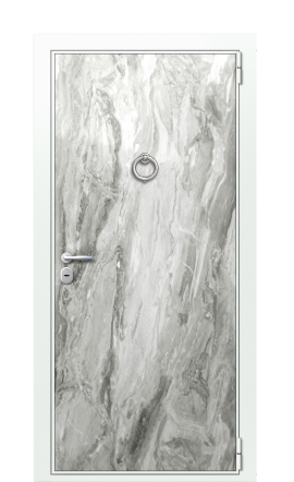 Входная дверь TermoWood Ral 9003 Белый мрамор (глянец) 1389