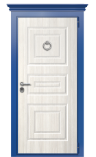 Дверь TermoWood Ral 5005 Слоновая кость 1517 вид снаружи