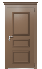 Дверь TermoPlus Ral 8025 Пепельный 400 вид снаружи