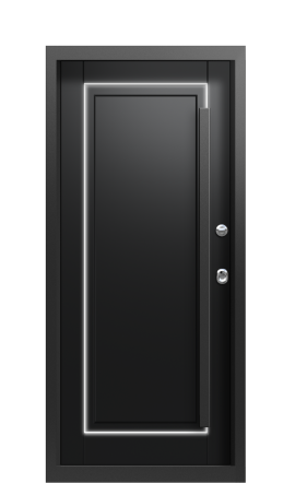 Входная дверь в коттедж с подсветкой TermoWood Металл Бруклин, Ral 9005