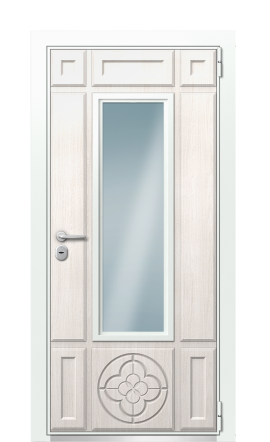 Дверь TermoWood Ral 9003 Граб Белый 932