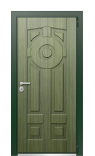 Дверь TermoWood Patina Тёмон Зелёное 315 вид снаружи
