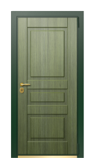 Дверь TermoWood Patina Тёмно Зелёное 136 вид снаружи