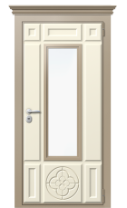 Дверь TermoWood Ral 1019 RAL 9005 1108 вид снаружи