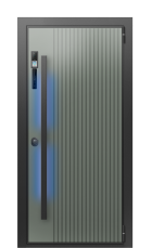 Дверь TermoWood Collori RAL 7009, Terma Белый мрамор вид снаружи