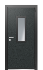 Дверь TermoWood Vesuvio Темный мрамор 1112 вид снаружи