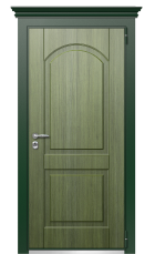 Дверь TermoWood Patina Тёмно Зелёное 422 вид снаружи
