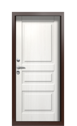 Дверь TermoPlus Decoline light Белое дерево 2 замка Левая