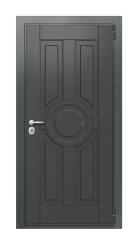 Дверь TermoWood Ral 7043 Grey matt 1379 вид снаружи