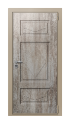 Дверь TermoWood Ral 1019 Джут 1067 вид снаружи