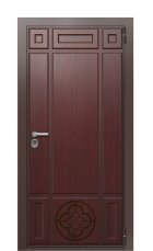 Дверь TermoWood Ral 8017 Темно-красный 1354 вид снаружи