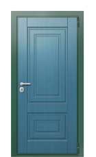 Дверь TermoWood Ral 6028 Серо-Голубая 670 вид снаружи