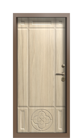 Дверь TermoWood Ral 8025 Сатиновое дерево 1226