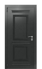 Дверь TermoPlus Terma Темный мрамор Багет I Silver левая 1000 вид снаружи