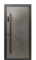 Дверь TermoWood Decoline Бетон темный, Terma Лен маренго вид снаружи
