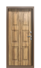 Дверь Termo Decoline Premium Греческий платан F008 Багет F008 Bronze Ral 8025 правая вид внутри