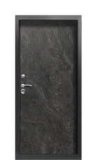 Дверь Termo Terma Темный мрамор Багет I Silver левая 1000 вид внутри