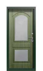 Дверь Termo Patina Woodline Темно-Зеленое 2559 вид внутри