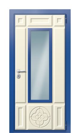 Дверь TermoWood Ral 5005 Слоновая кость 1301