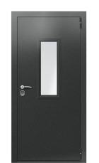Дверь TermoPlus Silver Черный гранит 1433 вид снаружи
