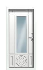 Дверь Termo Collori Ral 7006 Ral 9003 Стеклопакет с решетками Азия правая 880 вид внутри