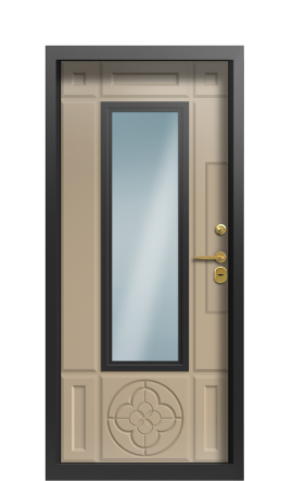 Дверь TermoWood Decoline Grey matt Collori RAL 1019 Vesuvio стеклопакет карниз