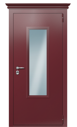 Дверь TermoPlus Collori Слоновая кость RAL 3005 стеклопакет решётка карниз