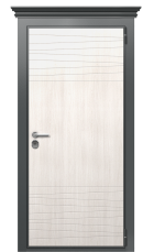 Дверь TermoWood Ral 7043 Граб Белый 283 вид снаружи