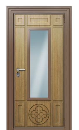 Входная дверь TermoWood Ral 8025 Дуб Светлый 267