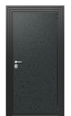 Дверь TermoWood Vesuvio Черный гранит 1388 вид снаружи