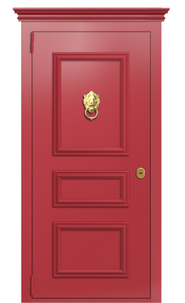 Дверь TermoPlus Collori Слоновая кость Ral 3031 Ral 9003 Багет F001 Карниз Молоток Золотая фурнитура левая 950