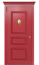 Дверь TermoPlus Collori Слоновая кость Ral 3031 Ral 9003 Багет F001 Карниз Молоток Золотая фурнитура левая 950 вид снаружи