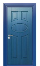 Дверь TermoWood Ral 5005 Тёмно-Синяя 281 вид снаружи