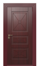 Дверь TermoWood Ral 3005 Тёмно Красный 913 вид снаружи