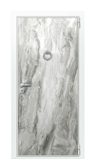 Дверь TermoWood Ral 9003 Белый мрамор (глянец) 1389 вид снаружи